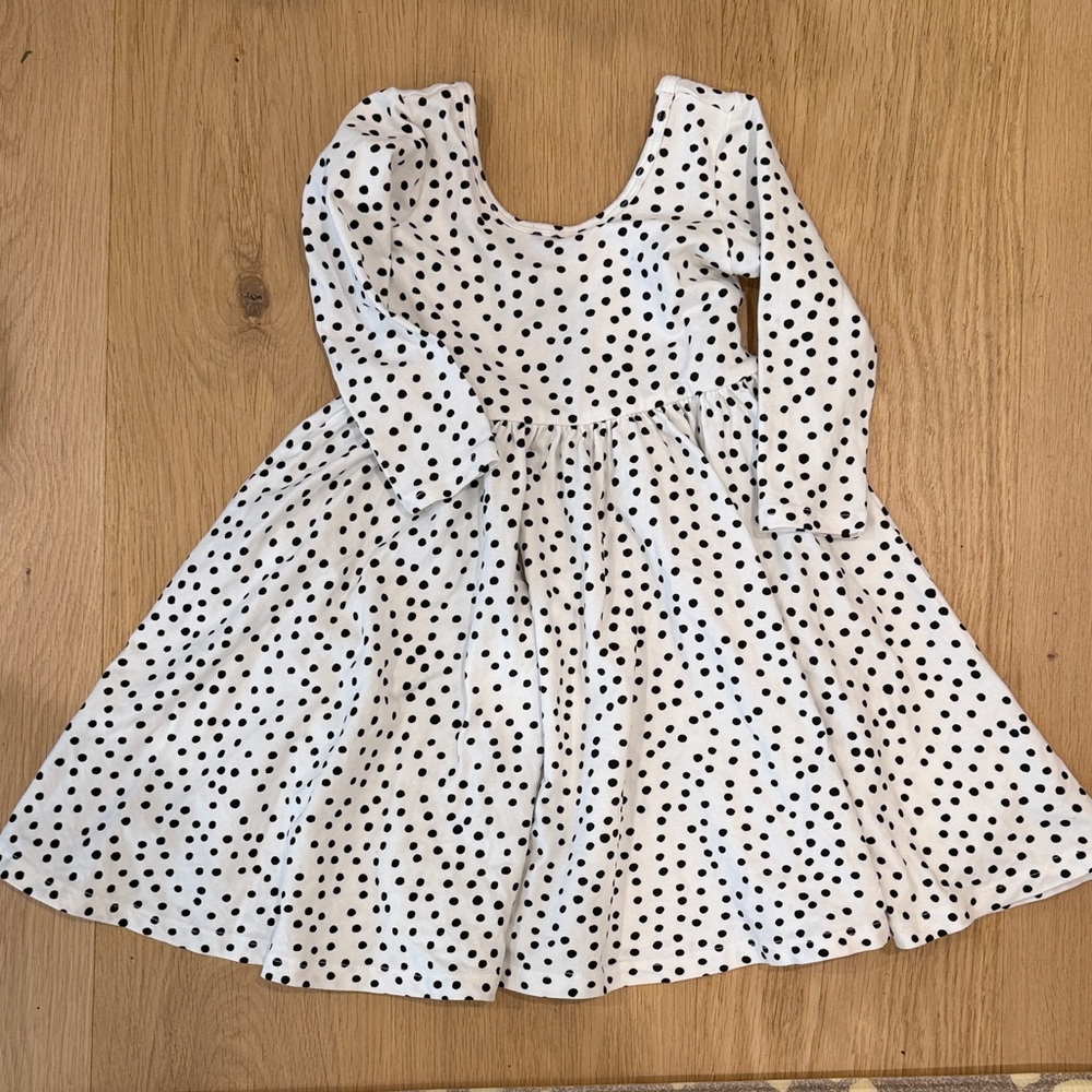 Alice and Ames Kids Polka Dot Dress in Black and White